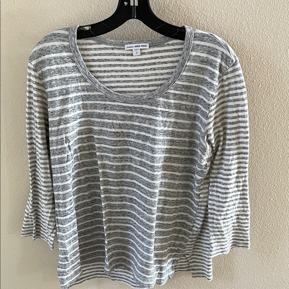 James Perse Gray and White Striped Top size 3 - Picture 1 of 3